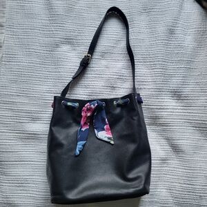 Barneys New York Deadstock NWT Black Scarf Tie Bucket Bag